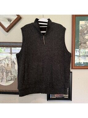 Vintage 90s/00s Dark Grey Reversible Pendleton Wool Designer Full Zip Vest Large
